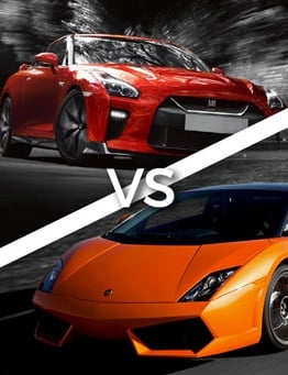 Lamborghini Gallardo vs Nissan GTR