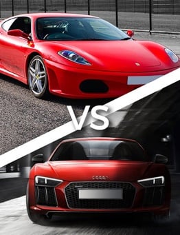 Jazda Ferrari F430 vs Audi R8