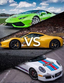 Lamborghini Huracan vs Ferrari 458 Italia vs Porsche 911 Carrera 4