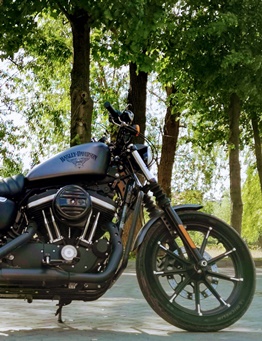 stojący motocykl Harley Davidson