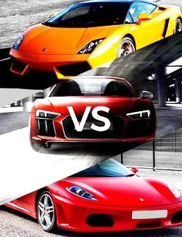 Ferrari F430 vs Audi R8 vs Lamborghini Gallardo