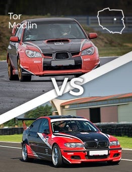 subaru i bmw na torze wyścigowym