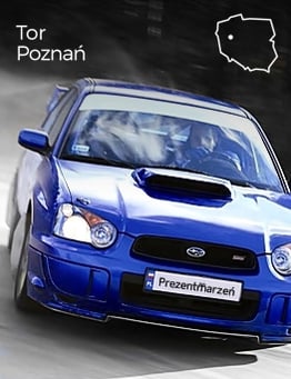 przód niebieskiego subaru
