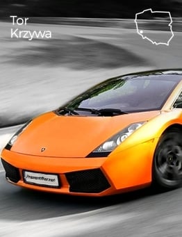 Szybkie auto Lamborghini w trakcie jazdy