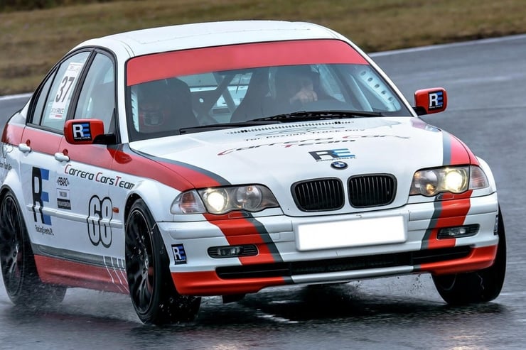 bmw e46 na mokrej nawierzchni